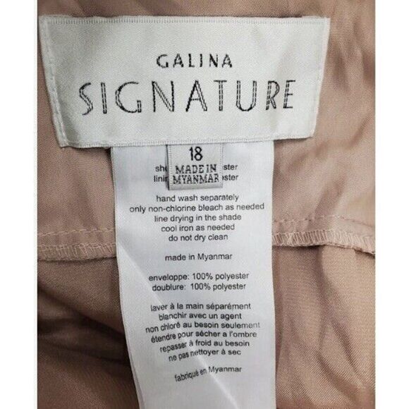 Galina Signature Long dress With Cowl Neck Strapless size 18 stretch‎ satin - Picture 4 of 4